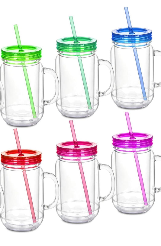 20 oz Mason jar color top