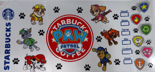 Starbucks paw patrol decal