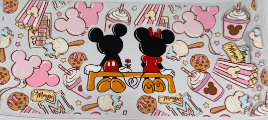Pink Minnie and Mickey Mouse decal